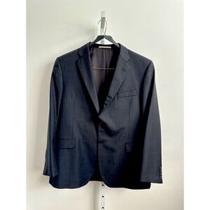 BURBERRY Bond Street Wool Sport Coat Black Pinstripe | 46R